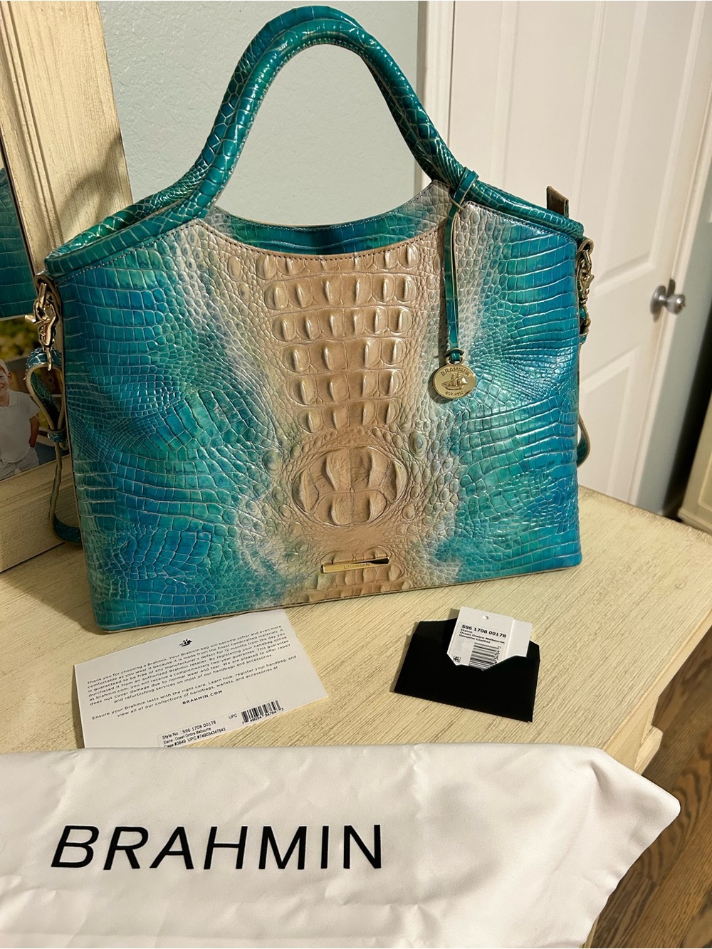 RARE brahmin Elaine ocean ombré Melbourne satchel